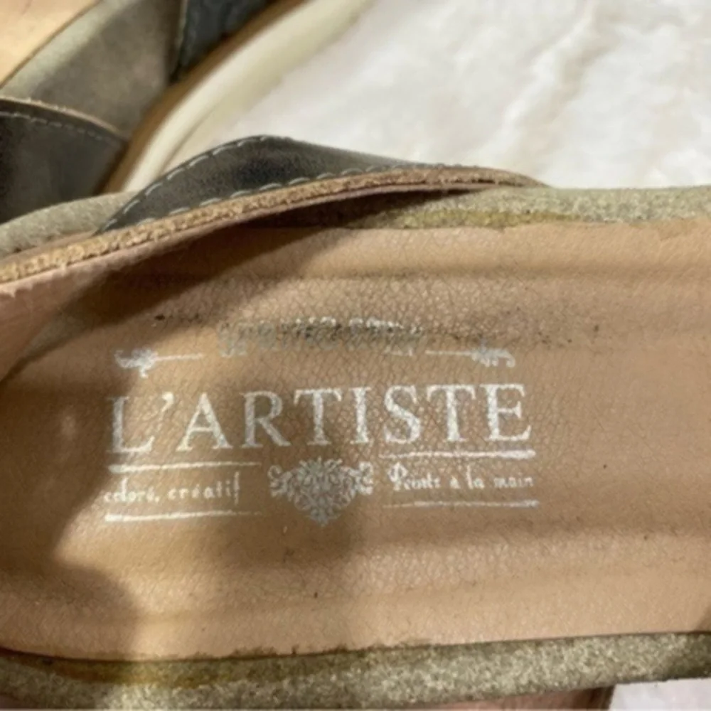 L'ARTISTE PLATFORM SANDAL Size 40 Color Black/Tan